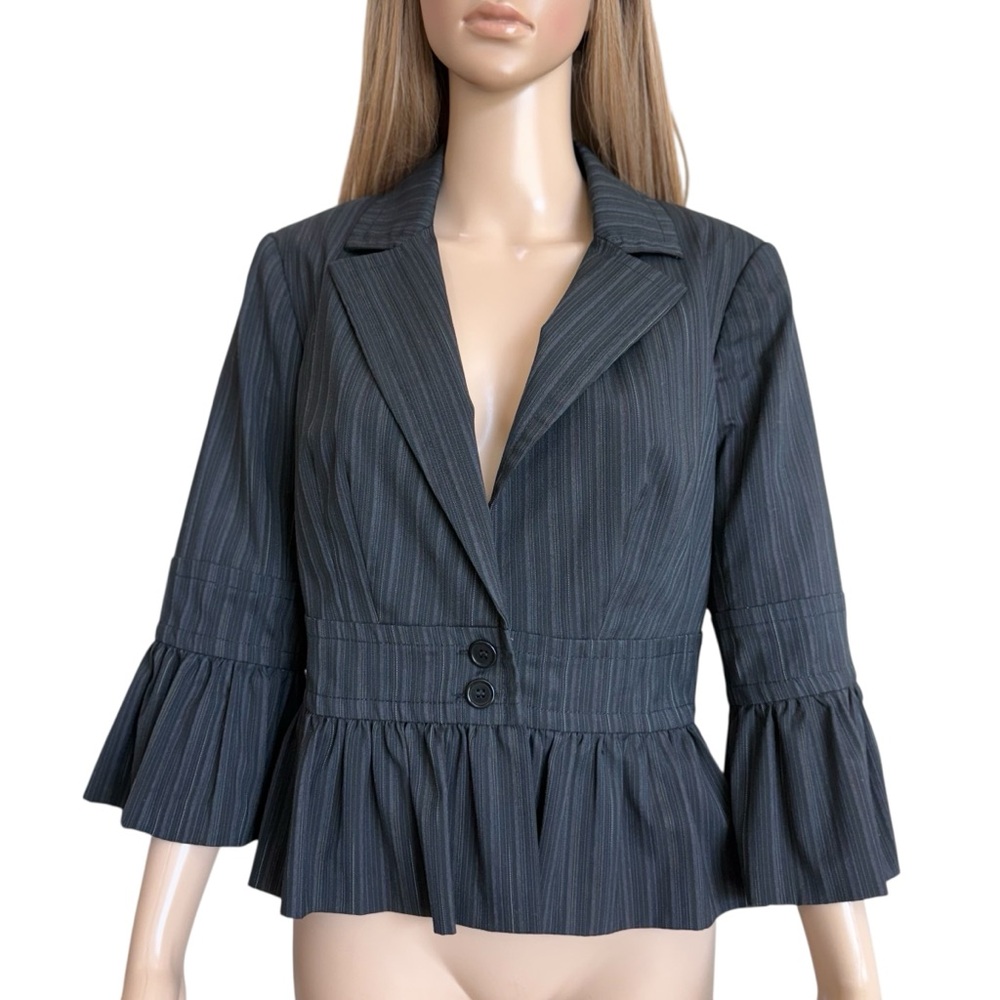Trina Turk Pinstripe Blazer Jacket 10 EUC
